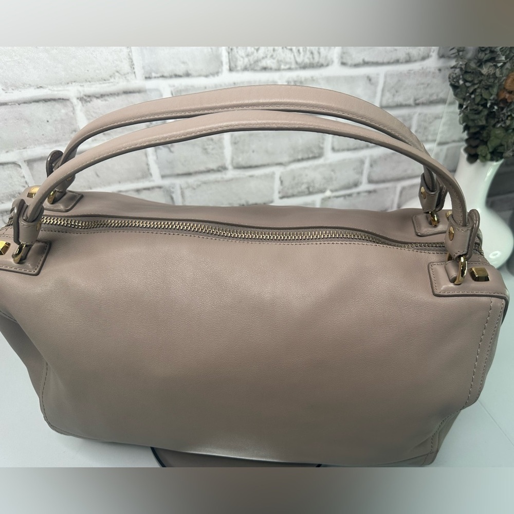 Salvatore Ferragamo Leather Bag double top handle Zipper Closure EUC - Picture 10 of 14